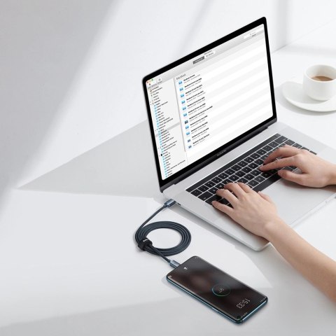Kabel Baseus CAJY000701 USB-C - USB-C PD 100W 5A 480Mb/s 1,2m - fioletowy Kabel Baseus CAJY000701 USB-C - USB-C PD 100W 5A 480Mb/s 1,2m - fioletowy