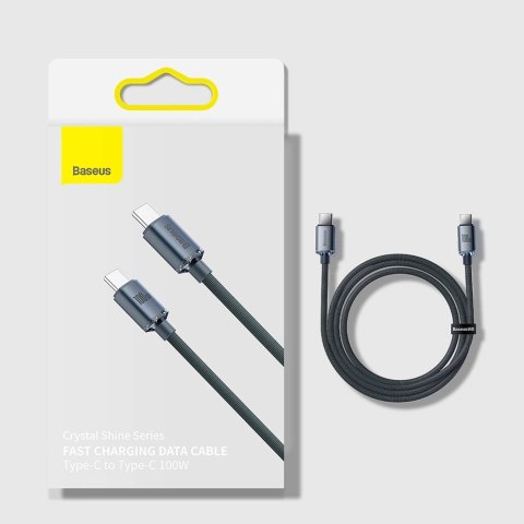 Kabel Baseus CAJY000701 USB-C - USB-C PD 100W 5A 480Mb/s 1,2m - fioletowy Kabel Baseus CAJY000701 USB-C - USB-C PD 100W 5A 480Mb/s 1,2m - fioletowy