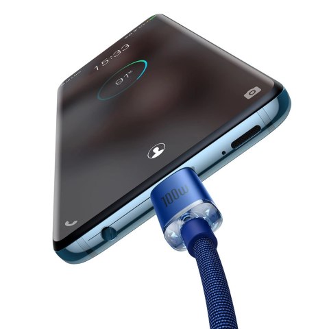 Kabel Baseus CAJY000703 USB-C - USB-C PD 100W 480Mb/s 2m - niebieski Kabel Baseus CAJY000703 USB-C - USB-C PD 100W 480Mb/s 2m - niebieski