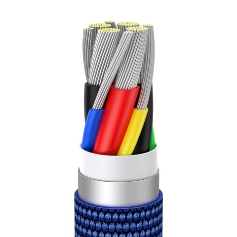 Kabel Baseus CAJY000703 USB-C - USB-C PD 100W 480Mb/s 2m - niebieski Kabel Baseus CAJY000703 USB-C - USB-C PD 100W 480Mb/s 2m - niebieski