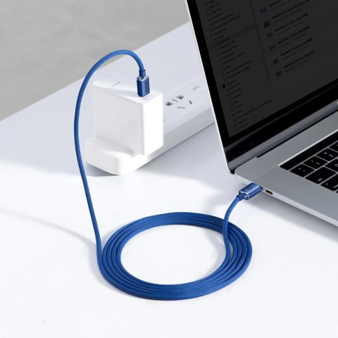 Kabel Baseus CAJY000703 USB-C - USB-C PD 100W 480Mb/s 2m - niebieski Kabel Baseus CAJY000703 USB-C - USB-C PD 100W 480Mb/s 2m - niebieski