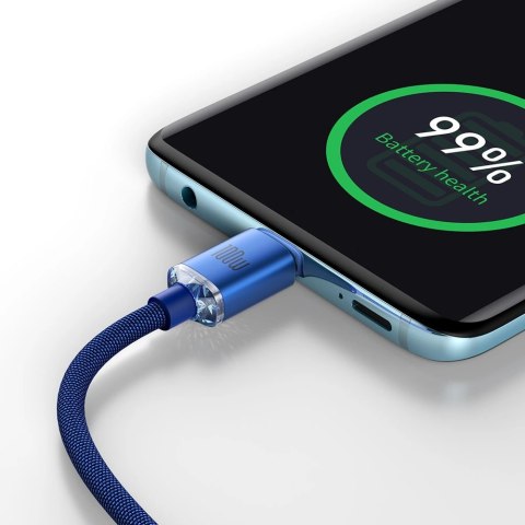 Kabel Baseus CAJY000703 USB-C - USB-C PD 100W 480Mb/s 2m - niebieski Kabel Baseus CAJY000703 USB-C - USB-C PD 100W 480Mb/s 2m - niebieski