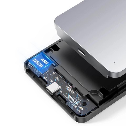 Kieszeń Ugreen CM300 70498 na dysk twardy 2,5'' SATA 3.0 6Gbps - szary + kabel USB-C - USB-A 0.5m Kieszeń Ugreen CM300 70498 na dysk twardy 2,5'' SATA 3.0 6Gbps - szary + kabel USB-C - USB-A 0.5m
