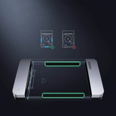 Kieszeń Ugreen CM300 70498 na dysk twardy 2,5'' SATA 3.0 6Gbps - szary + kabel USB-C - USB-A 0.5m Kieszeń Ugreen CM300 70498 na dysk twardy 2,5'' SATA 3.0 6Gbps - szary + kabel USB-C - USB-A 0.5m