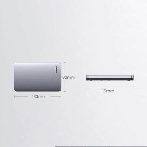 Kieszeń Ugreen CM300 70498 na dysk twardy 2,5'' SATA 3.0 6Gbps - szary + kabel USB-C - USB-A 0.5m Kieszeń Ugreen CM300 70498 na dysk twardy 2,5'' SATA 3.0 6Gbps - szary + kabel USB-C - USB-A 0.5m