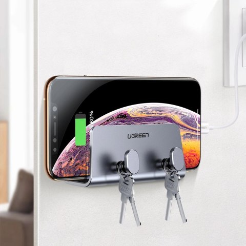 Uchwyt Ugreen LP193 metalowy ścienny na smartfon / tablet 4-9.7" - srebrny Uchwyt Ugreen LP193 metalowy ścienny na smartfon / tablet 4-9.7" - srebrny