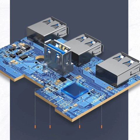 Ugreen wielofunkcyjny HUB USB - 4 x USB 3.0 1m biały (CR113) Ugreen wielofunkcyjny HUB USB - 4 x USB 3.0 1m biały (CR113)