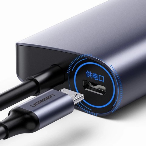 Ugreen wielofunkcyjny adapter HUB USB Typ C - 3 x USB / Ethernet RJ-45 / micro USB szary (CM252)