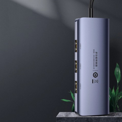 Ugreen wielofunkcyjny adapter HUB USB Typ C - 3 x USB / Ethernet RJ-45 / micro USB szary (CM252)