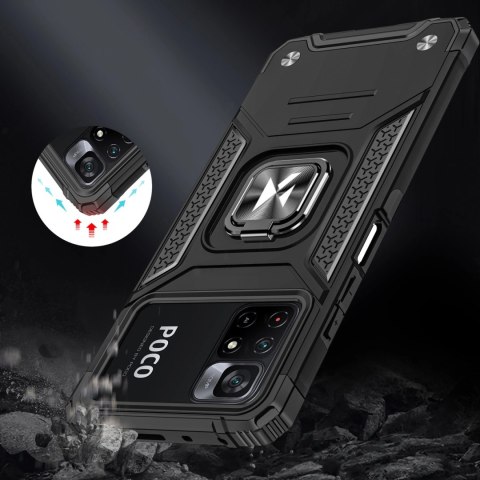 Wozinsky Ring Armor pancerne hybrydowe etui pokrowiec + magnetyczny uchwyt Mi Poco M4 Pro 5G / Redmi Note 11 5G (China) / Redmi Wozinsky Ring Armor pancerne hybrydowe etui pokrowiec + magnetyczny uchwyt Mi Poco M4 Pro 5G / Redmi Note 11 5G (China) / Redmi