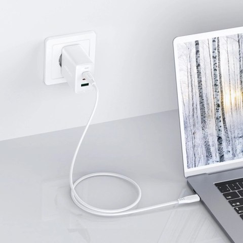 Acefast 2w1 ładowarka sieciowa 2x USB-C / USB-A 65W, PD, QC 3.0, AFC, FCP (zestaw z kablem USB-C 1.2m) biały (A13 white) Acefast 2w1 ładowarka sieciowa 2x USB-C / USB-A 65W, PD, QC 3.0, AFC, FCP (zestaw z kablem USB-C 1.2m) biały (A13 white)
