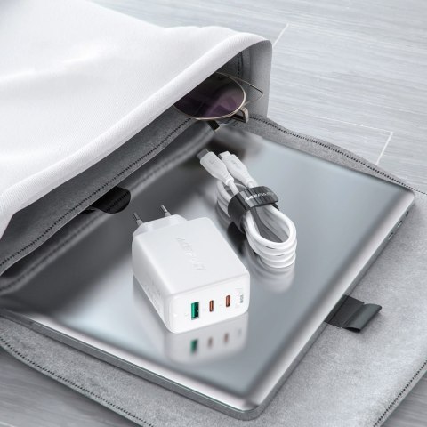 Acefast 2w1 ładowarka sieciowa 2x USB-C / USB-A 65W, PD, QC 3.0, AFC, FCP (zestaw z kablem USB-C 1.2m) biały (A13 white) Acefast 2w1 ładowarka sieciowa 2x USB-C / USB-A 65W, PD, QC 3.0, AFC, FCP (zestaw z kablem USB-C 1.2m) biały (A13 white)