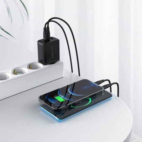 Acefast 2w1 ładowarka sieciowa 2x USB-C / USB-A 65W, PD, QC 3.0, AFC, FCP (zestaw z kablem USB-C 1.2m) czarny (A13 black) Acefast 2w1 ładowarka sieciowa 2x USB-C / USB-A 65W, PD, QC 3.0, AFC, FCP (zestaw z kablem USB-C 1.2m) czarny (A13 black)