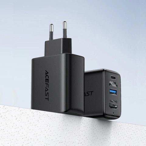 Acefast 2w1 ładowarka sieciowa GaN 65W USB Typ C / USB, adapter przejściówka HDMI 4K@60Hz (zestaw z kablem) biały (A17 white) Acefast 2w1 ładowarka sieciowa GaN 65W USB Typ C / USB, adapter przejściówka HDMI 4K@60Hz (zestaw z kablem) biały (A17 white)