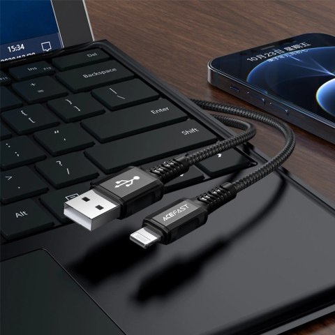 Acefast kabel MFI USB - Lightning 1,2m, 2,4A czarny (C1-02 black) Acefast kabel MFI USB - Lightning 1,2m, 2,4A czarny (C1-02 black)