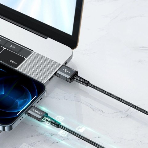 Acefast kabel MFI USB - Lightning 1,2m, 2,4A czarny (C1-02 black) Acefast kabel MFI USB - Lightning 1,2m, 2,4A czarny (C1-02 black)