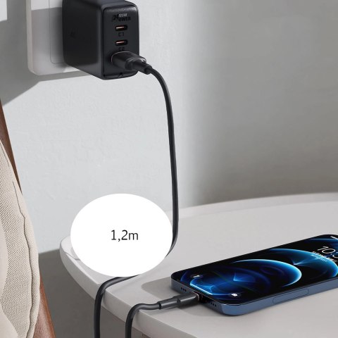 Acefast kabel USB - USB Typ C 1,2m, 3A czarny (C2-04 black) Acefast kabel USB - USB Typ C 1,2m, 3A czarny (C2-04 black)
