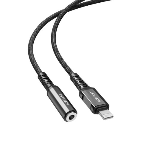 Acefast kabel audio MFI Lightning - 3,5mm mini jack (żeński) 18cm, AUX czarny (C1-05 black) Acefast kabel audio MFI Lightning - 3,5mm mini jack (żeński) 18cm, AUX czarny (C1-05 black)