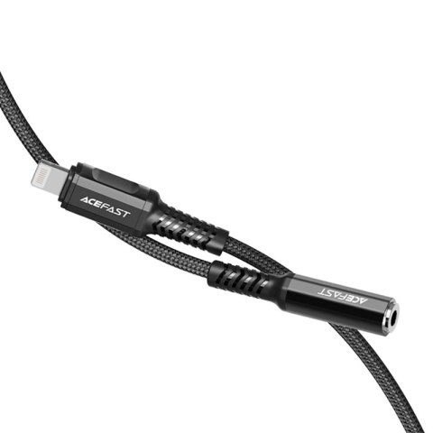 Acefast kabel audio MFI Lightning - 3,5mm mini jack (żeński) 18cm, AUX czarny (C1-05 black) Acefast kabel audio MFI Lightning - 3,5mm mini jack (żeński) 18cm, AUX czarny (C1-05 black)