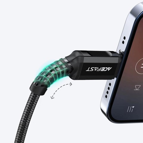 Acefast kabel audio MFI Lightning - 3,5mm mini jack (żeński) 18cm, AUX czarny (C1-05 black) Acefast kabel audio MFI Lightning - 3,5mm mini jack (żeński) 18cm, AUX czarny (C1-05 black)