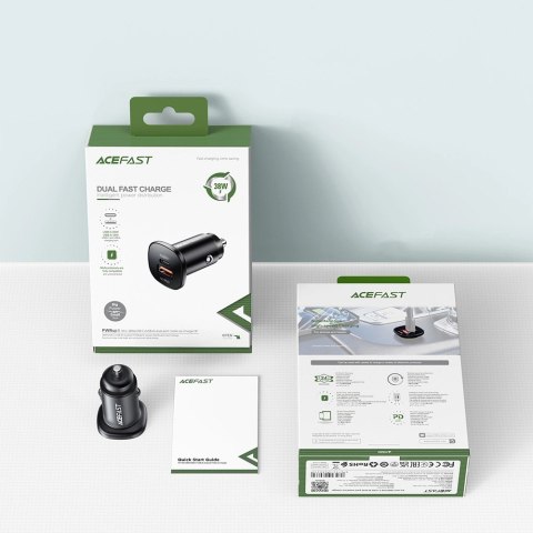 Acefast ładowarka samochodowa 38W USB Typ C / USB, PPS, Power Delivery, Quick Charge 3.0, AFC, FCP czarny (B1 black) Acefast ładowarka samochodowa 38W USB Typ C / USB, PPS, Power Delivery, Quick Charge 3.0, AFC, FCP czarny (B1 black)