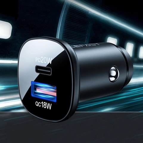 Acefast ładowarka samochodowa 38W USB Typ C / USB, PPS, Power Delivery, Quick Charge 3.0, AFC, FCP czarny (B1 black) Acefast ładowarka samochodowa 38W USB Typ C / USB, PPS, Power Delivery, Quick Charge 3.0, AFC, FCP czarny (B1 black)