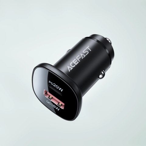 Acefast ładowarka samochodowa 38W USB Typ C / USB, PPS, Power Delivery, Quick Charge 3.0, AFC, FCP czarny (B1 black) Acefast ładowarka samochodowa 38W USB Typ C / USB, PPS, Power Delivery, Quick Charge 3.0, AFC, FCP czarny (B1 black)