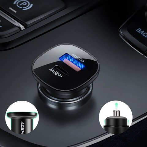 Acefast ładowarka samochodowa 38W USB Typ C / USB, PPS, Power Delivery, Quick Charge 3.0, AFC, FCP czarny (B1 black) Acefast ładowarka samochodowa 38W USB Typ C / USB, PPS, Power Delivery, Quick Charge 3.0, AFC, FCP czarny (B1 black)