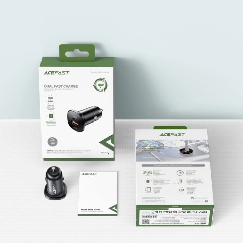 Acefast ładowarka samochodowa 38W USB Typ C / USB, PPS, Power Delivery, Quick Charge 3.0, AFC, FCP czarny (B1 black) Acefast ładowarka samochodowa 38W USB Typ C / USB, PPS, Power Delivery, Quick Charge 3.0, AFC, FCP czarny (B1 black)