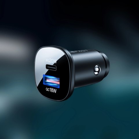Acefast ładowarka samochodowa 38W USB Typ C / USB, PPS, Power Delivery, Quick Charge 3.0, AFC, FCP czarny (B1 black) Acefast ładowarka samochodowa 38W USB Typ C / USB, PPS, Power Delivery, Quick Charge 3.0, AFC, FCP czarny (B1 black)