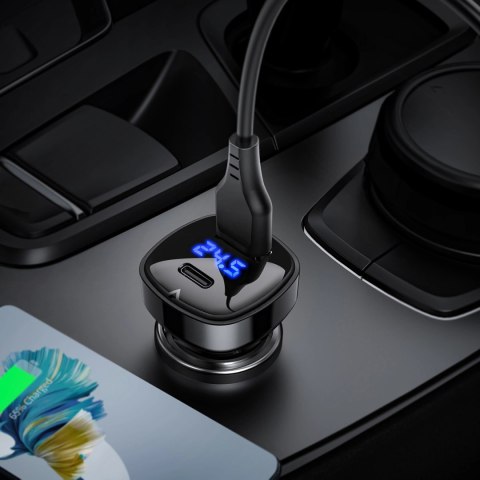 Acefast ładowarka samochodowa 66W USB Typ C / USB, PPS, Power Delivery, Quick Charge 4.0, AFC, FCP czarny (B4 black)