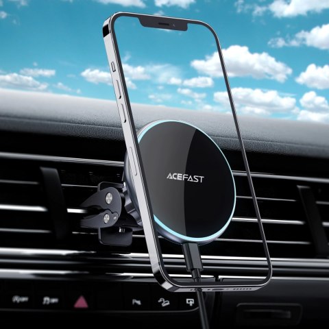 Acefast samochodowa ładowarka bezprzewodowa Qi 15W uchwyt magnetyczny do telefonu na kratkę wentylacji czarny (D3 black) Acefast samochodowa ładowarka bezprzewodowa Qi 15W uchwyt magnetyczny do telefonu na kratkę wentylacji czarny (D3 black)