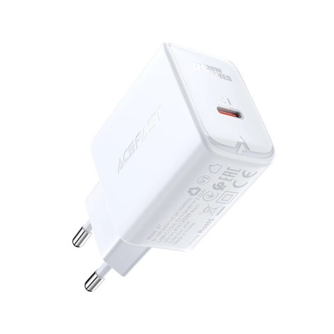 Acefast szybka ładowarka sieciowa USB Typ C 20W Power Delivery biały (A1 EU white) Acefast szybka ładowarka sieciowa USB Typ C 20W Power Delivery biały (A1 EU white)