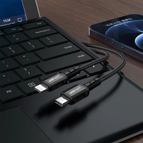 Kabel Acefast C1-01 Lightning - USB-C MFi PD 30W 3A 480Mb/s 1,2m - czarny Kabel Acefast C1-01 Lightning - USB-C MFi PD 30W 3A 480Mb/s 1,2m - czarny