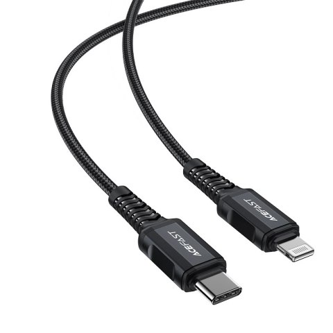 Kabel Acefast C4-01 Lightning - USB-C PD 30W 3A 480Mb/s 1,8m - czarny Kabel Acefast C4-01 Lightning - USB-C PD 30W 3A 480Mb/s 1,8m - czarny