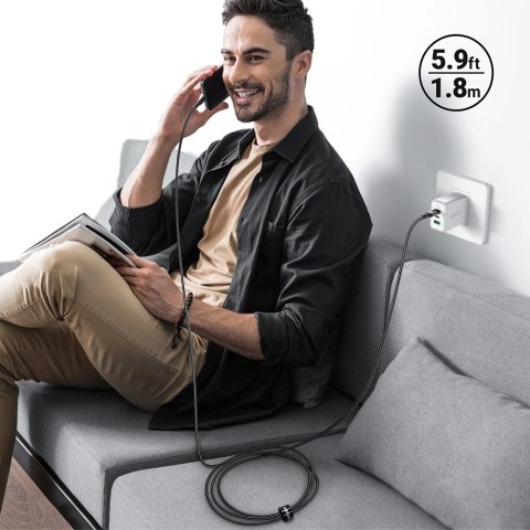 Kabel Acefast C4-01 Lightning - USB-C PD 30W 3A 480Mb/s 1,8m - czarny Kabel Acefast C4-01 Lightning - USB-C PD 30W 3A 480Mb/s 1,8m - czarny