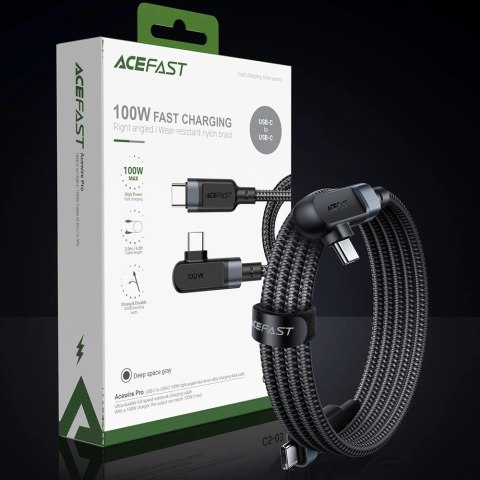 Kabel Acefast C5-03 Black USB-C - USB-C PD QC 100W 5A 480Mb/s 2m - czarny Kabel Acefast C5-03 Black USB-C - USB-C PD QC 100W 5A 480Mb/s 2m - czarny