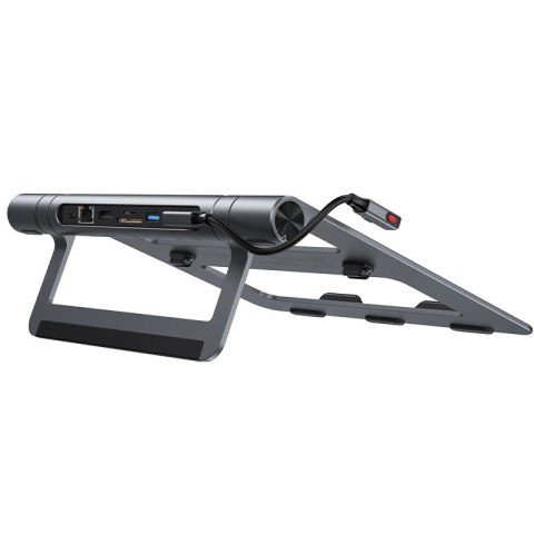 Podstawka Acefast E5 Plus HUB do laptopa USB-C 2x USB-A 3.2 TF SD HDMI RJ45 100W - szara Podstawka Acefast E5 Plus HUB do laptopa USB-C 2x USB-A 3.2 TF SD HDMI RJ45 100W - szara