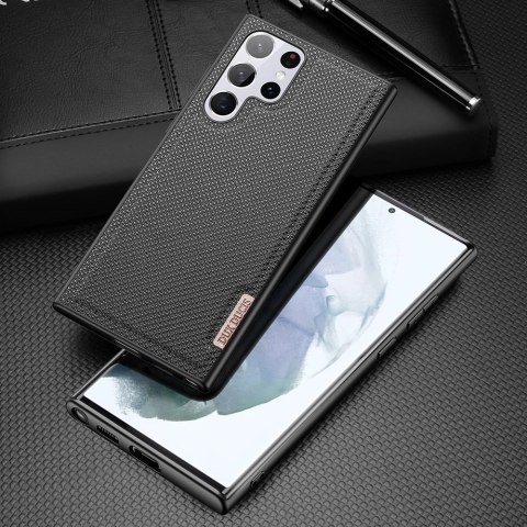 Dux Ducis Fino etui pokrowiec pokryty nylonowym materiałem Samsung Galaxy S22 Ultra czarny