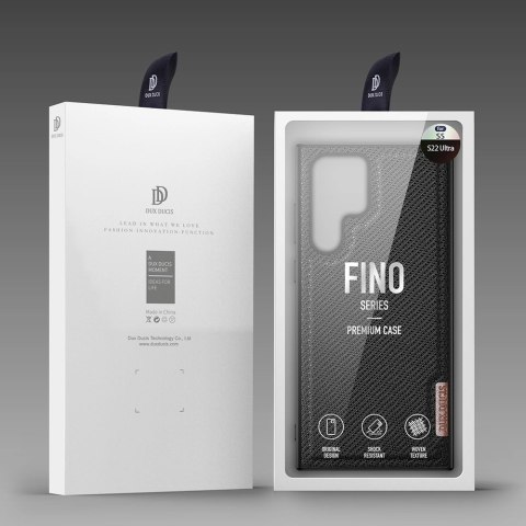 Dux Ducis Fino etui pokrowiec pokryty nylonowym materiałem Samsung Galaxy S22 Ultra czarny