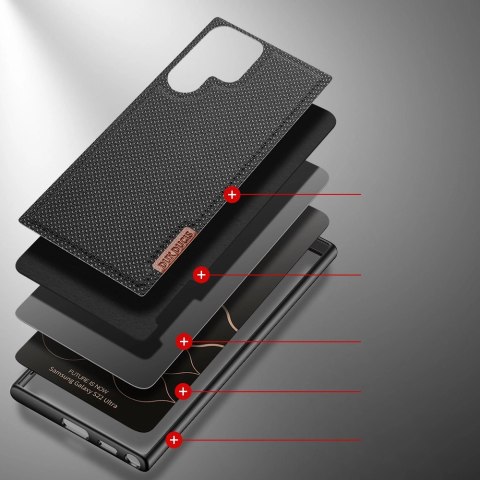 Dux Ducis Fino etui pokrowiec pokryty nylonowym materiałem Samsung Galaxy S22 Ultra czarny