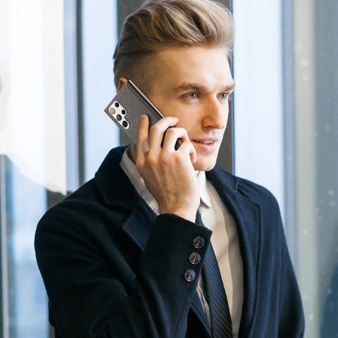 Dux Ducis Fino etui pokrowiec pokryty nylonowym materiałem Samsung Galaxy S22 Ultra czarny