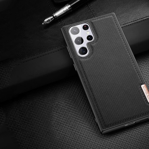 Dux Ducis Fino etui pokrowiec pokryty nylonowym materiałem Samsung Galaxy S22 Ultra czarny