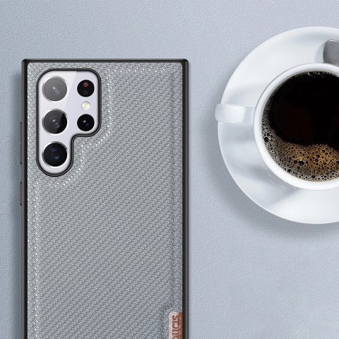 Dux Ducis Fino etui pokrowiec pokryty nylonowym materiałem Samsung Galaxy S22 Ultra czarny