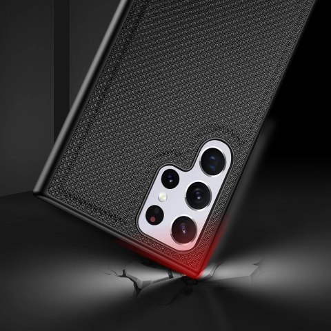 Dux Ducis Fino etui pokrowiec pokryty nylonowym materiałem Samsung Galaxy S22 Ultra czarny