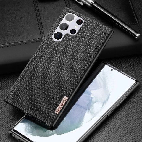 Dux Ducis Fino etui pokrowiec pokryty nylonowym materiałem Samsung Galaxy S22 Ultra czarny