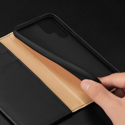Dux Ducis Hivo skórzane etui z klapką pokrowiec ze skóry naturalnej portfel na karty i dokumenty Samsung Galaxy S22 Ultra niebie Dux Ducis Hivo skórzane etui z klapką pokrowiec ze skóry naturalnej portfel na karty i dokumenty Samsung Galaxy S22 Ultra niebie
