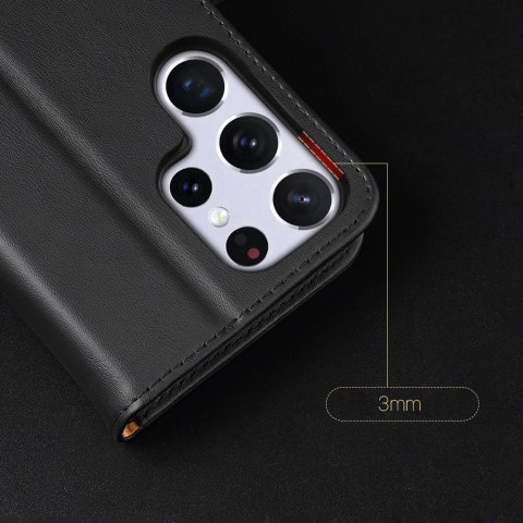 Dux Ducis Hivo skórzane etui z klapką pokrowiec ze skóry naturalnej portfel na karty i dokumenty Samsung Galaxy S22 Ultra niebie Dux Ducis Hivo skórzane etui z klapką pokrowiec ze skóry naturalnej portfel na karty i dokumenty Samsung Galaxy S22 Ultra niebie
