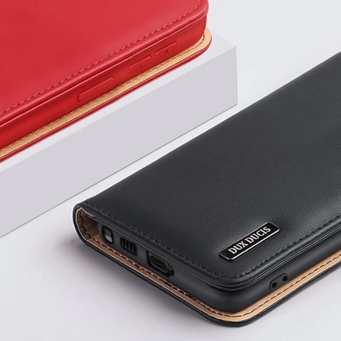 Dux Ducis Hivo skórzane etui z klapką pokrowiec ze skóry naturalnej portfel na karty i dokumenty Samsung Galaxy S22 Ultra niebie Dux Ducis Hivo skórzane etui z klapką pokrowiec ze skóry naturalnej portfel na karty i dokumenty Samsung Galaxy S22 Ultra niebie
