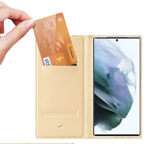 Dux Ducis Skin Pro kabura etui pokrowiec z klapką Samsung Galaxy S22 Ultra złoty Dux Ducis Skin Pro kabura etui pokrowiec z klapką Samsung Galaxy S22 Ultra złoty